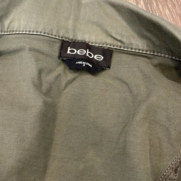 BEBE olive green moto style jacket size small - Picture 4 of 6